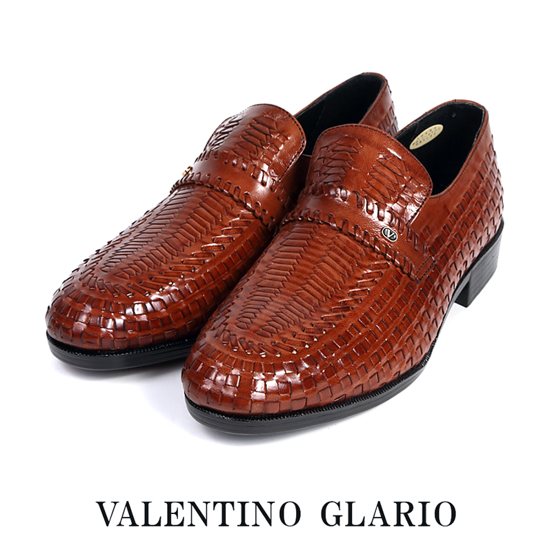 日本製 本革 メッシュ Valentino Glario – バレンチノグラリオ B54 メンズ 山羊革 キッド 手編み スリッポン ブラウン ブラック ローファー 4E 撥水 プレゼント 夏 リゾート 紐なし カジュアル