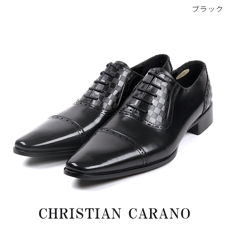 Christian Carano LV-12 本革 ドレス＆ビジネスシューズ ダミエ柄 ヴィトン ストレートチップ 内羽根 3E 撥水